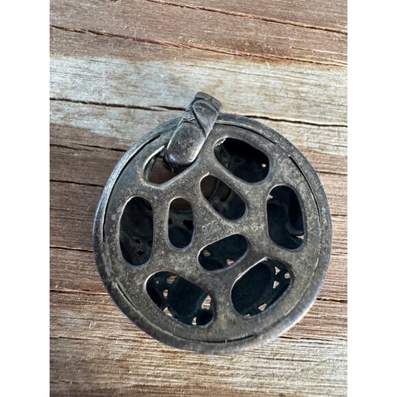 Vintage Sterling Silver Pendant With Pebble Design & 925 Stamping - Picture 2 of 7